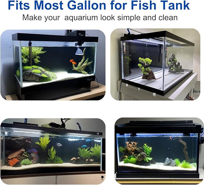 ELEBOX Aquarium Background Blue Black Fish Tank Background Picture 2 Sides Fish Backdrop for Aquarium Wallpaper 24" x 71"