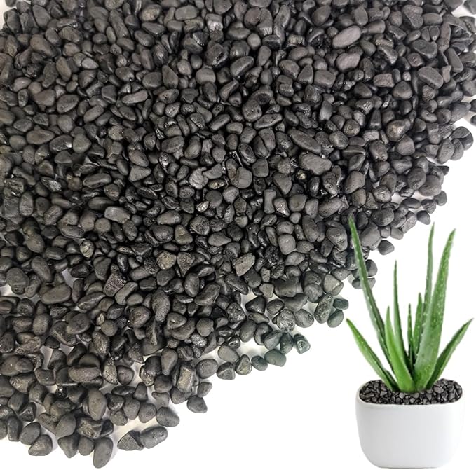 HappyFiller 0.88 LB Black Gravels Small Stones Succulent Mini Rocks Planter Soil Cover Pebbles, Fairy Garden,Terrarium,Lucky Bamboo,Cactus Topper Dressing Decor,Aquarium Fish Tank Bottom Granule
