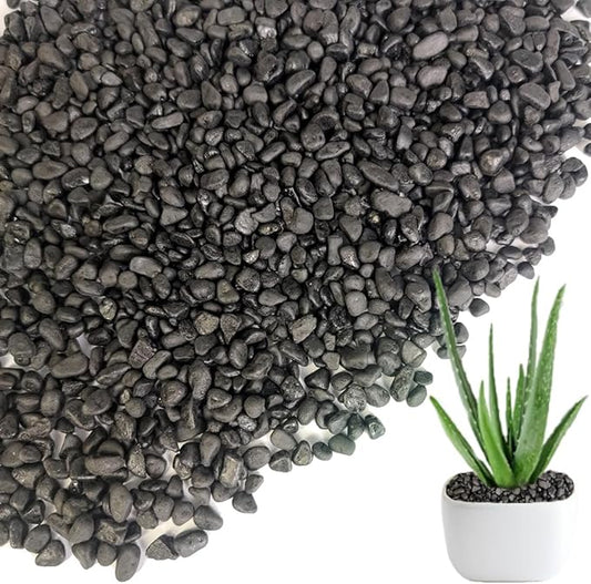 HappyFiller 0.88 LB Black Gravels Small Stones Succulent Mini Rocks Planter Soil Cover Pebbles, Fairy Garden,Terrarium,Lucky Bamboo,Cactus Topper Dressing Decor,Aquarium Fish Tank Bottom Granule