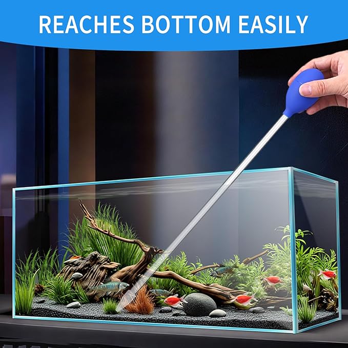 2 Pcs 18.5 in Long Pipette with 2 Pc Stainless Steel Feeding Long Tweezers for Fish Tank Coral Food Feeder Long Syringe Aquarium Coral Feeding Tube for Marine Fish Reef Aquatic Plant