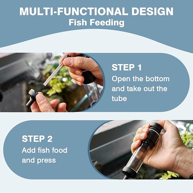 Aquarium Siphon Cleaner for Waste Remover Coral Feeder Fish Feeder, Upgraded 21inch Aquarium Siphon Pipette Sand Cleaner, Fish Tank Feeding Tube