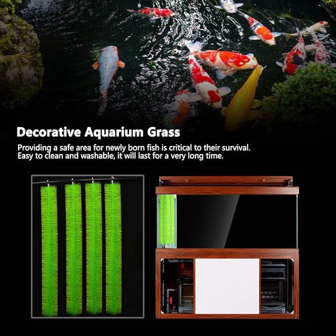 Pssopp 60cm/100cm Fish Breeding Grass Baby Fish Hideout Decorative Aquarium Grass for Aquarium Fish (100cm)