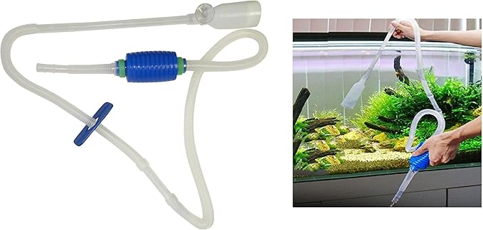 Dependable Industries Aquarium Cleaner Siphon Pump Fish Tank Gravel Sand Cleaner with Long Nozzle with Water Flow Controller