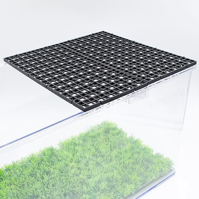 12 Pack Transparent Acrylic Tank Lid with Clips, Aquarium Lid Hood, Fish Tank Top Cover, Breeder Tank Lid, Acrylic Grid Panel Fish Tank Lid, Aquarium Cover Lid