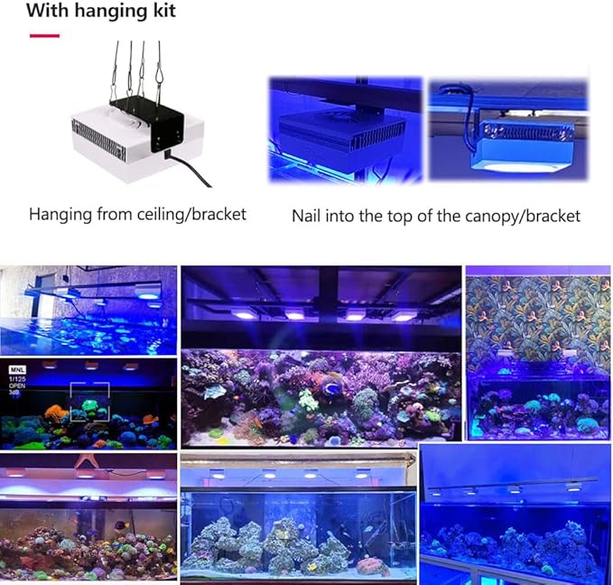 PopBloom RL90 iOS/Android App Control Saltwater Reef Aquarium Light 72 inch Aquarium LED WiFi Lights LED Coral Reef Lighting for 180-220cm Tank