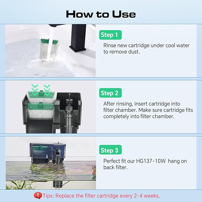 hygger HG137-5W Bio-Bag Filter Cartridges for Aquarium: 10 Pack Aquarium Replacement Filter Cartridges