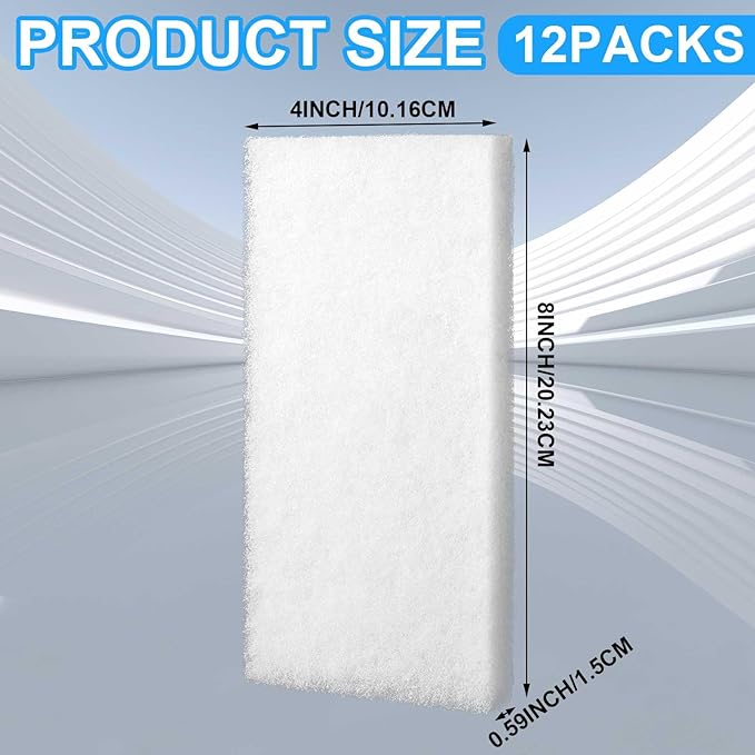 Threlaco 6 Pack Filter Pads for Aquarium Fish Tanks, Aquarium Polyethylene Media Pads