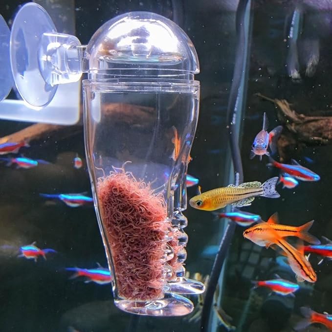 Acrylic Snail Trap for Aquariums Suction Cup Clear Snail Catcher Multifunctional Blood Worm Feeders Planaria Trap
