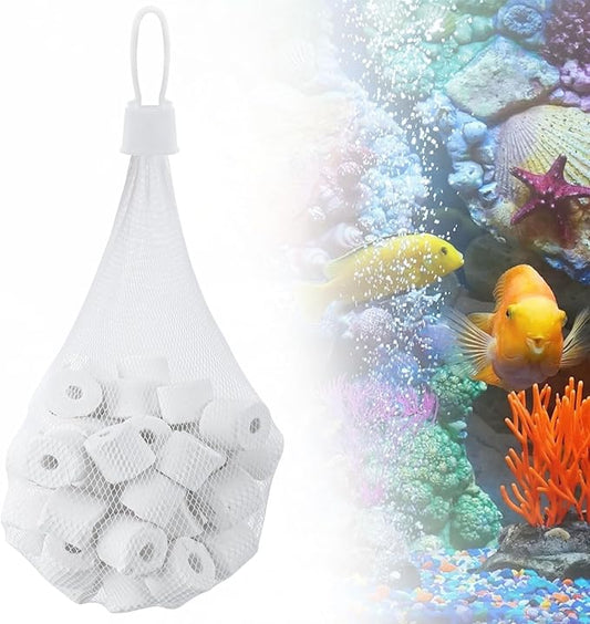 500g Bio-max Biological Material Remover Replacement for Fluval Canister Filter, Biological Filter Media for Freshwater/Saltwater Aquariums, Bio Media Ceramic Rings Filter Media for Pond, Fish Tank