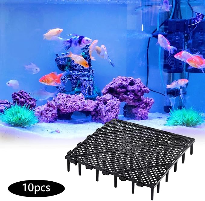 10 Pcs Aquarium Filter Bottom Tray Grid Aquarium Fish Tank Divider Premium Aquarium Filter Plate for Tank Bottom - Efficient Sand Gravel Board