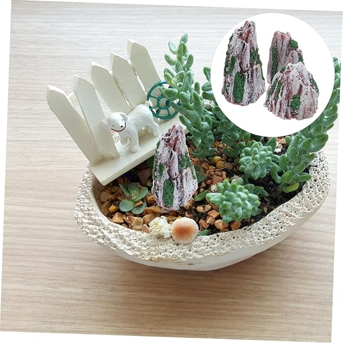 Levemolo 12pcs Bonsai Model Rockery Decor Lightweight Resin Landscape Accessories for Micro Landscapes Sand Tables Aquariums and Home Decor