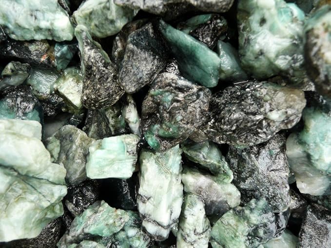 Fantasia Materials: 2 lbs Unsearched Emerald Mine Run Rough Stones from Brazil