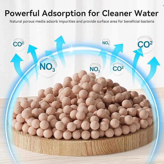 Aquarium Filter Media for Freshwater & Marine Tank Bio House Filter Media with Ceramic Ball & Bio Balls, Helps Maintain Clear Water for Sump, Pond & Koi Fish Tanks