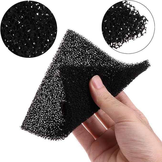 5 Pieces Aquarium Filter Media Activated Carbon Sponge Pad Replacement Foam Cut to Fit 5.1x5.1x0.4 Inch Heater Light Thermometers Gravel Sand Decorations Fish Tank Decorations Light