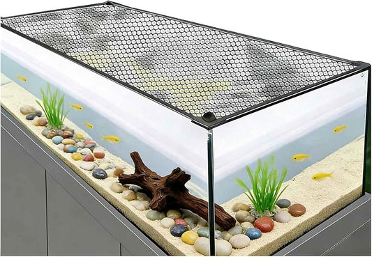 Mesh Terrarium Lid Aquarium Hood, DIY Fish Tank Top Cover/Anti-Jumping Net with Magnetic Edges Cut to Size