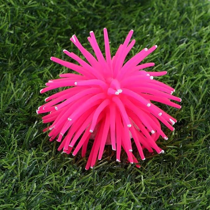 Artificial Aquarium Fish Tank Decoration, Silicone Coral Sea Anemone Fish Tank Ornament Underwater Plant Decor(Blue)