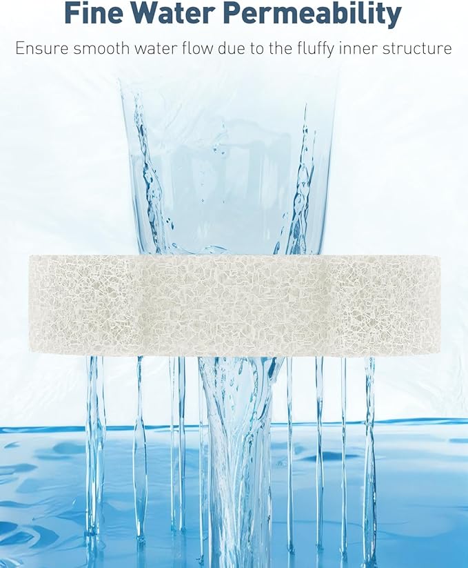 Pawfly 4 Pack Aquarium Bio-Sponge Filter Replacement Sponges White Foam for This Small 5 Gallon Sponge Filter