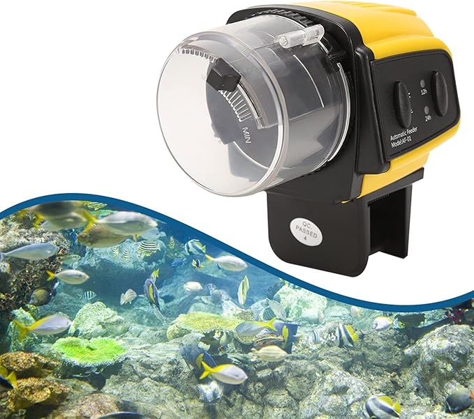 Gavigain Fish Feeder,Digital Automatic Electrical Plastic Fish Feeder Timer Home Aquarium Tanks Food Feeding Hot