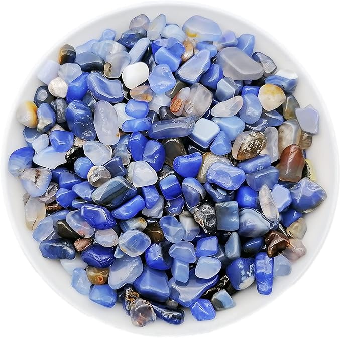 335g Assorted Blue Quartz Crystals Rocks Blue Crushed Crystal Quartz Tumbled Blue Rocks