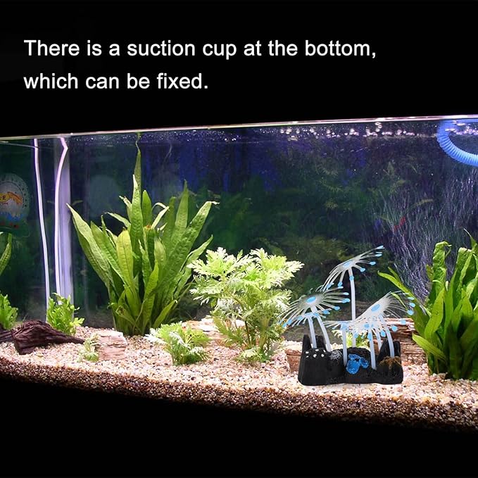 Artificial Fluorescent Anemone Plastic Aquariums Plant Aquarium Décor Plastic Plants Glowing Anemone Tanks Plant Artificial Anemone Coral Accessories