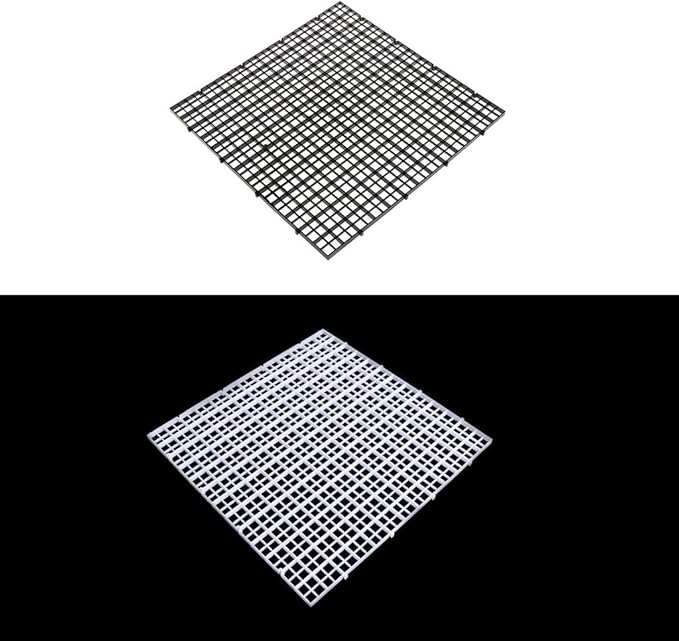 Aquarium Divider Tray Plastic Grid Aquarium Egg Crate Light Diffuser Fish for Tank Bottom Filter Plate 12x12 Inches Aquarium Heater Light Thermometers Gravel Sand Decorations Fish, Black