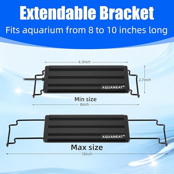 AQUANEAT LED Aquarium Light for 8 to 10 Inch Fish Tank, Auto On Off with Timer, Full Spectrum, Adjustable Brightness, Daylight Moonlight Mode, for Fresh Water Low-to-Mid Light Plants