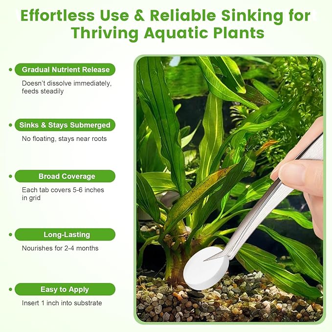 Root Tabs Freshwater Aquarium Plant Fertilizer, Slow-Release 100 Tabs 1g/Tab, Safe for Fish and Shrimp, for Planted Aquarium Substrate (2 * 100)