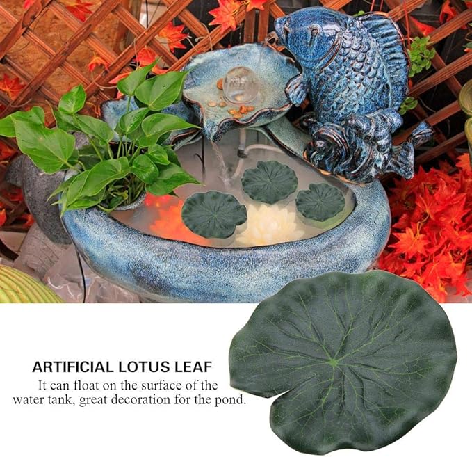 Sheens 10Pcs Aquarium Artificial Lotus Leaf, Fish Tank Water Landscape Decoration Simulation Plastic Floating Lotus Leaves for Freshwater Saltwater Aquarium