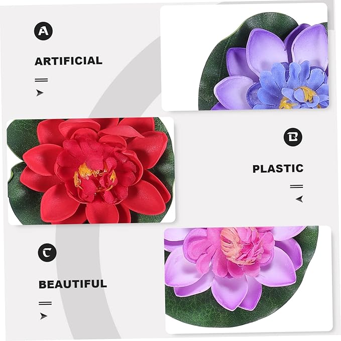 Happyyami 6pcs Artificial Lotus Goblincore Room Decor Indoor House Plants Plastic Aquarium Plants Bridal Lotus Leaves Decor Artificial Lily Pads Vivid Lotus Ornament Fish Tank Lotus Moss