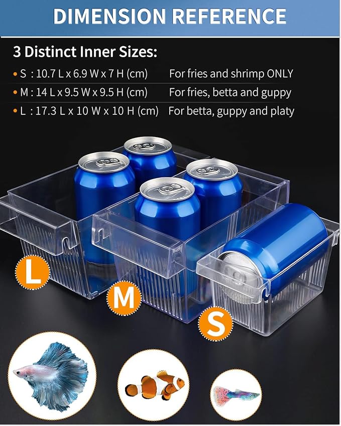 Pawfly Aquarium Fish Breeding Box Acrylic Hatchery Incubator Tank with Suction Cups Large Isolation Box for Baby Fish Shrimp Betta Guppy and Platy