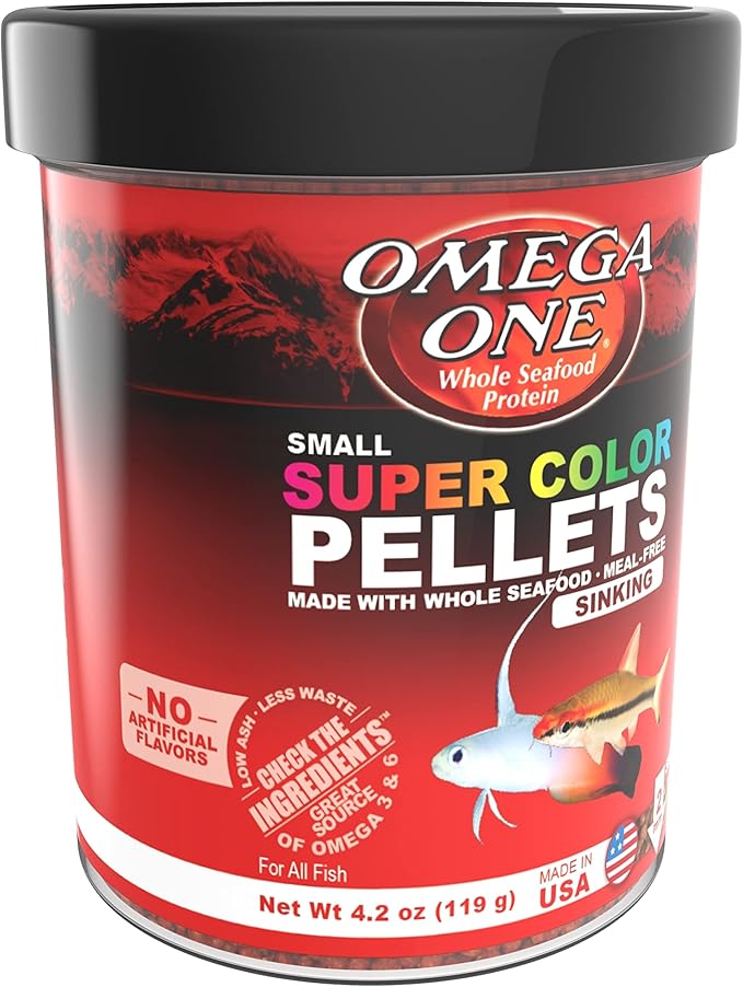 Omega One Super Color Sinking Pellets, 2mm Pellets, 4.2 oz