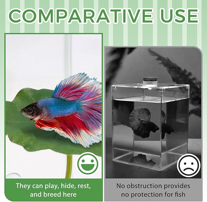 3PCS Betta Fish Leaf Hammock, Soft Aquarium Decor Plastic Plants, Betta Hammock Bed with Suction Cups, Fish Tank Decoration for Sleeping Hiding Playing – Natural Green Lotus Leaf Design