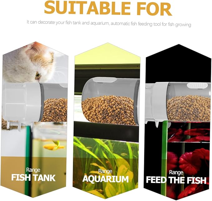 TOYANDONA Automatic Fish Feeder for Aquarium Timing Dispenser for Goldfish Betta Tortoise Capacity Easy Installation Smart Feeding for Healthy Fish Growth