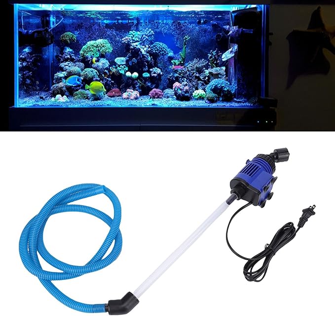 Luqeeg 16w Electric Aquarium Vacuum Gravel Cleaner High Efficiency Filtering Fish Aquarium Water Changer Powerful Pump Cleaning Tool to Various Sizes of Fish for Wash Sand Feces (US Plug 110V)