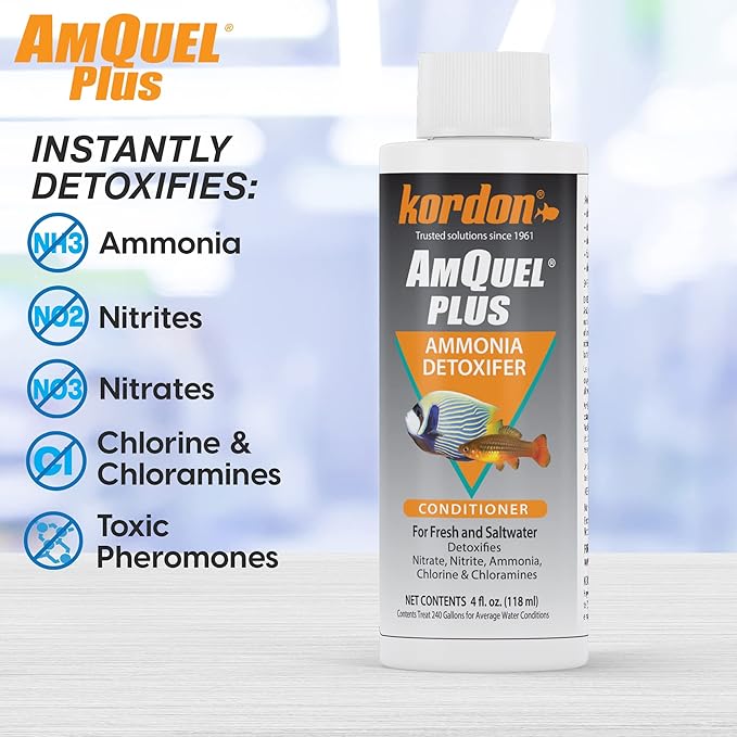 KORDON #33444 AmQuel Plus for Aquarium, 4-Ounce