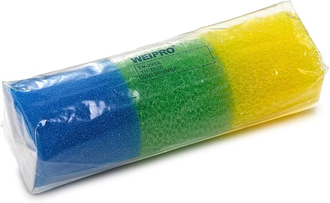 Cylindrical Fish Tank Filter Sponges, 3 Coarse Grades, Aquarium Filter Foams for Model TH-280A/TH-280B Internal Filter, Including 1 Fine Sponge, 1 Medium Sponge, 1 Coarse Sponge(TH280AB-S)