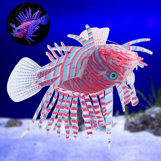 Estink Simulation Fish Aquarium Landscaping Decoration Very Suitable for Fish Decoration Environmentally Friendly Materials, no Water Pollution(Red Blue)