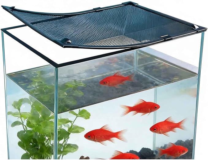 DIY Magnetic Fish Aquarium Anti-Jumping Net Cover, Aquarium Lid Mesh Top Hood with Magnetic Edges Cover