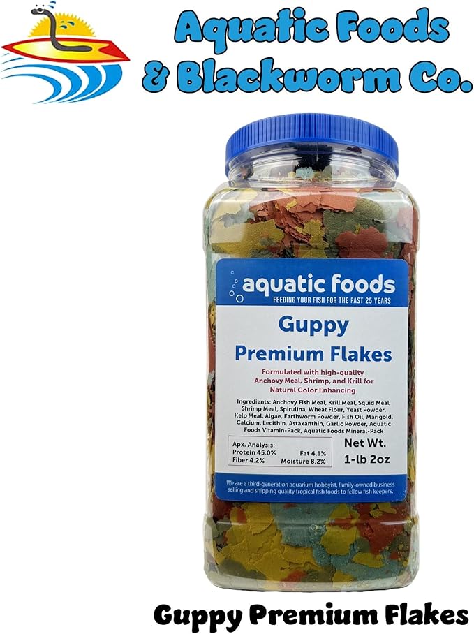 Premium Guppy and Endler Flake Food Also for Tetras, Zebras, All Nano and Micro Fish Also Pellet Mix, Wafer Mix Included…1-lb 2oz