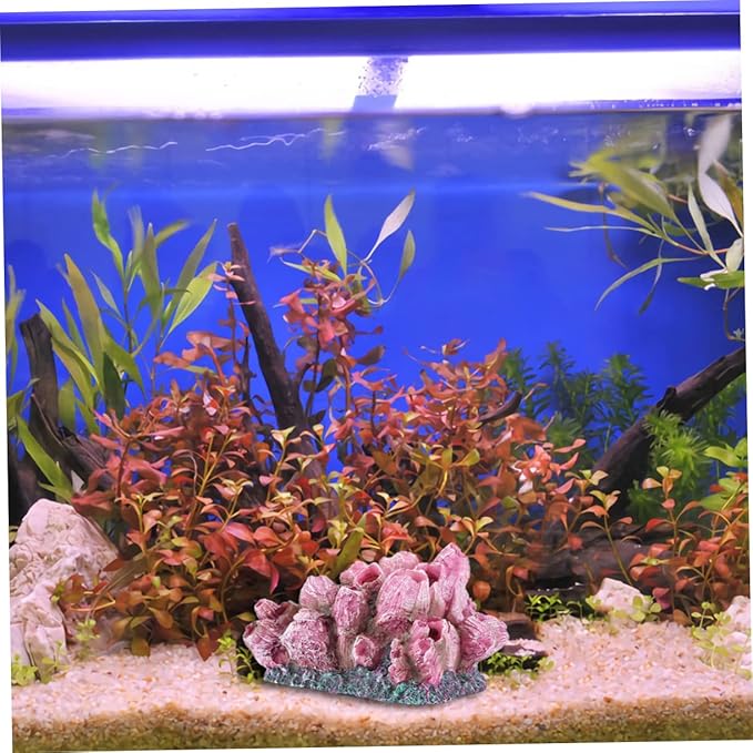 DOITOOL Lifelike Coral Reef Aquarium Ornament Realistic Resin Coral Decoration for Fish Tank Stunning Underwater Landscape Layout for Freshwater Aquariums Rosy