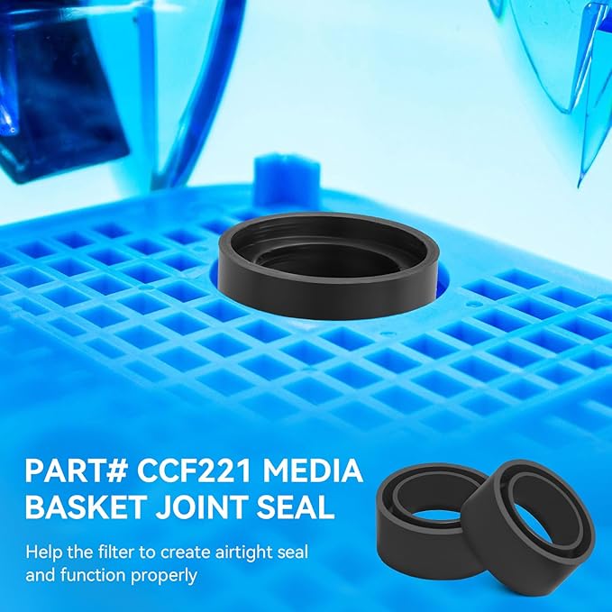 CCF221 Media Basket Joint Seal Replacement for Penn Plax Cascade Canister Fiilter 700,1000,1200,1500 Canister Filter Replacement Parts 2-Pack
