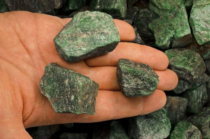 Fantasia Materials: 18 lbs Dark Green Aventurine Rough Stones from India