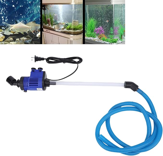 Luqeeg 16w Electric Aquarium Vacuum Gravel Cleaner High Efficiency Filtering Fish Aquarium Water Changer Powerful Pump Cleaning Tool to Various Sizes of Fish for Wash Sand Feces (US Plug 110V)