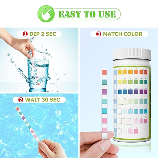 Aquarium Test Strips - Aquarium Water Test Kit - 150 Fish Tank Test Strips for Freshwater Saltwater - Pond Water Tester Kits - Rapid Accurate Easy to Test Nitrate, Nitrite and More (7-Way)