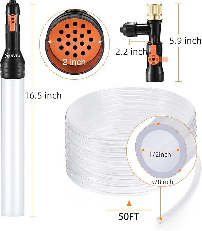 enomol Gravel Vacuum for Aquarium Water Changer Fish Tank Cleaning Tools,Siphon Universal Quick Pump Aquarium Water Changing (30ft)