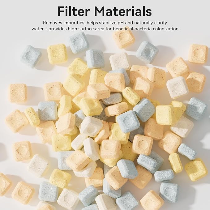 Aquarium Filter Media for Freshwater & Marine Tank Bio Filter Mix with Ceramic Block & Bio Balls, Helps Maintain Clear Water for Sump, Pond & Koi Fish Tanks
