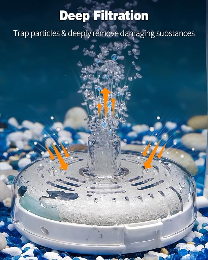 Pawfly Large Aquarium Sponge Filter, Internal Fish Tank Filter with Foam and Filter Balls Detachable Submersible Filter for 20-40 Gallon Fish Tanks (Air Pump Not Included)