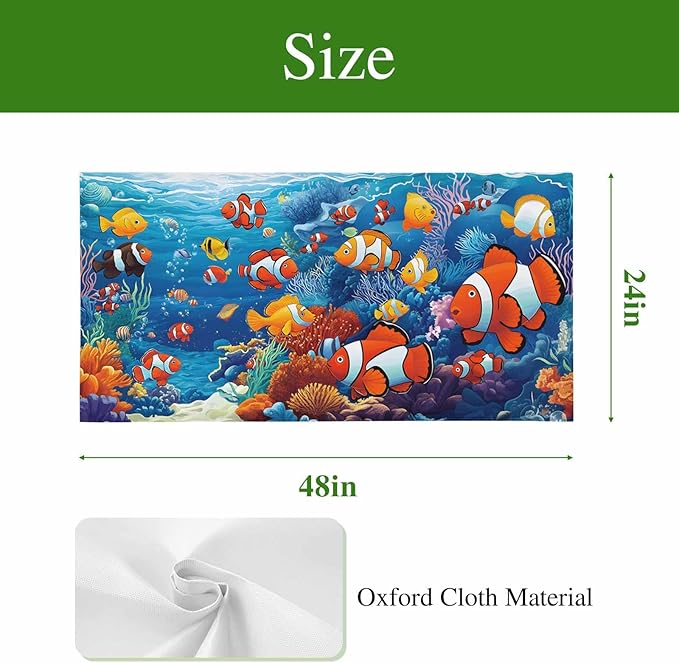 Marine Organism 1PCS Fluorescent Light Covers - Lampshade Ceiling Lights with 10 Magnets Fixtures, Underwater World Fish Coral Light Filters Cover Panel for Soften Glare Indoor Spaces Supplies