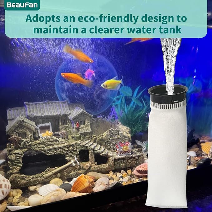 12 Pack 2.75 Inch 225 Micron Filter Sock Fits Waterbox, Eshopps, Fiji Cube Aquarium Models, and All 2.75" Filter Sock Holders