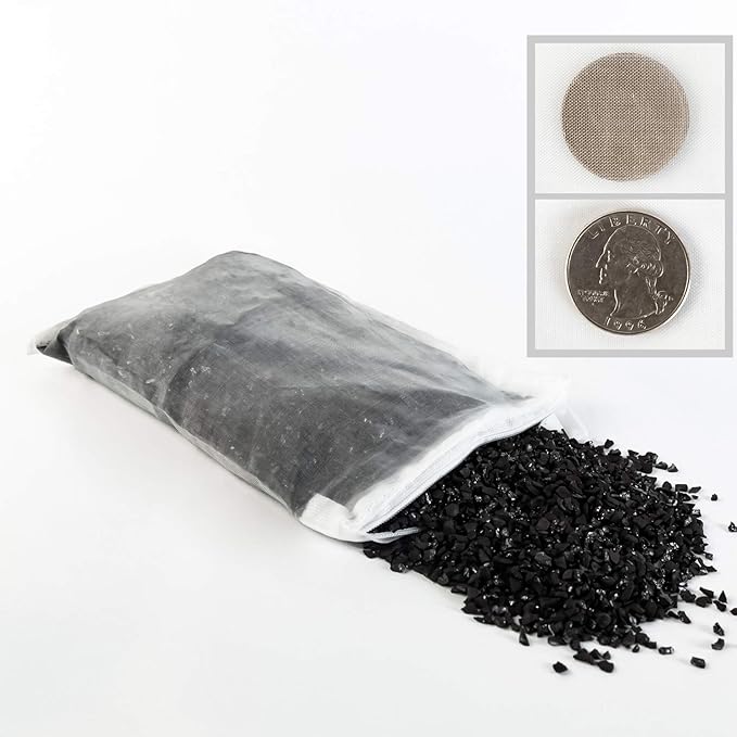 Aquarium Filter Media Bag - 10 Pcs Durable Nylon Fine Mesh with Zipper for Koi Pond, Canister, Fish Tank Filter, Pellet Carbon, Bio Balls, Ceramic Rings (6 x 8 Inch)